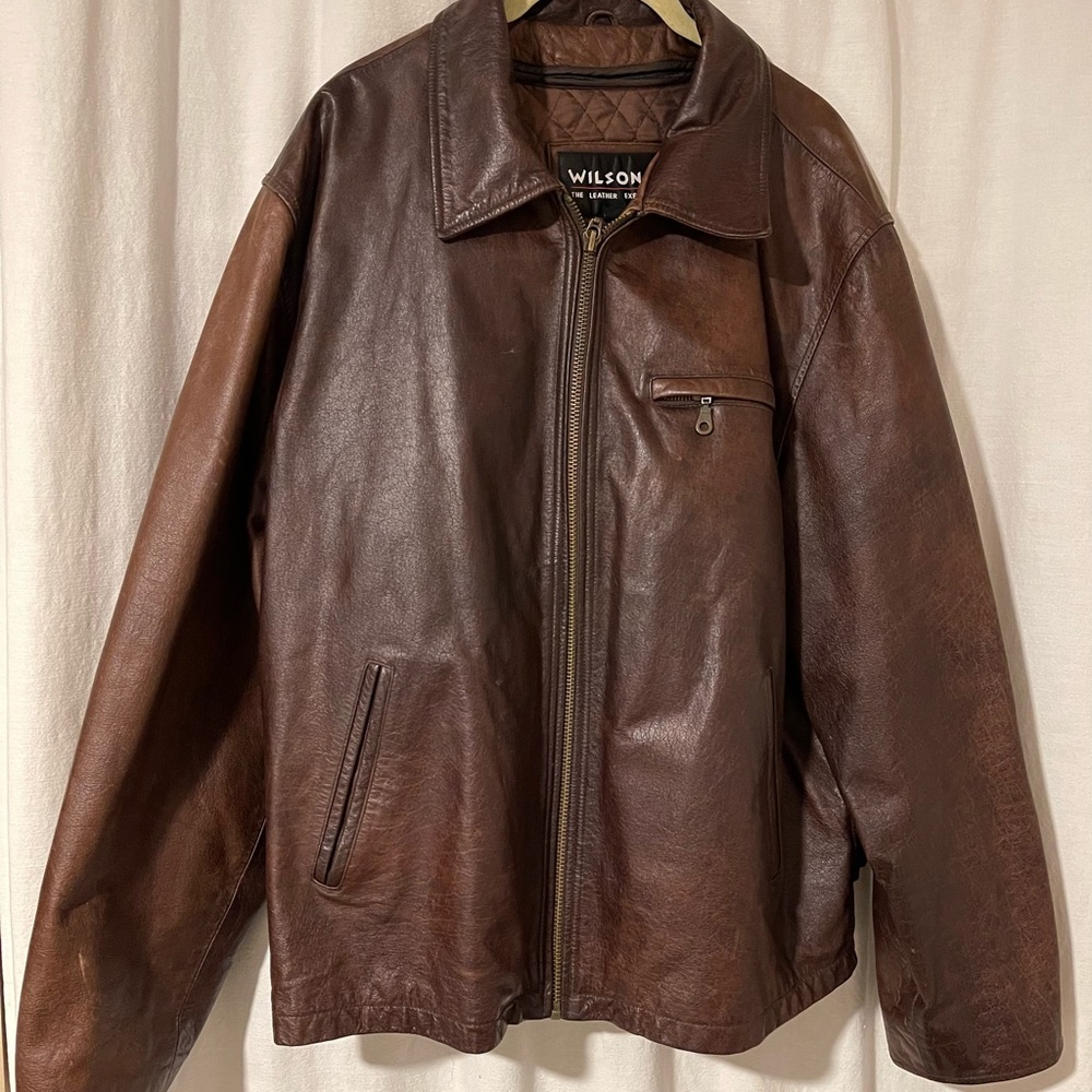 Wilson’s Brown leather jacket with removable Thinsulate quilted lining